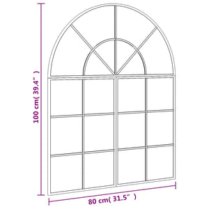Väggspegel svart 80x100 cm bågformad järn