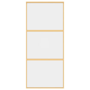 Skjutdörr guld 90x205 cm klart ESG-glas och aluminium