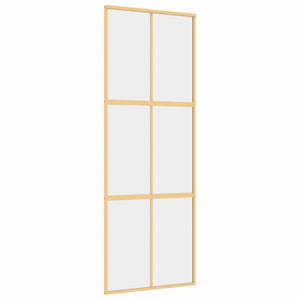 Skjutdörr guld 76x205 cm klart ESG-glas och aluminium