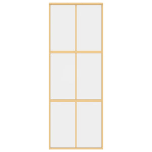 Skjutdörr guld 76x205 cm klart ESG-glas och aluminium