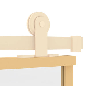 Skjutdörr guld 76x205 cm klart ESG-glas och aluminium