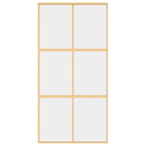 Skjutdörr guld 102,5x205 cm klart ESG-glas och aluminium