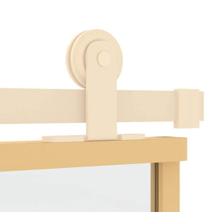 Skjutdörr guld 102,5x205 cm klart ESG-glas och aluminium