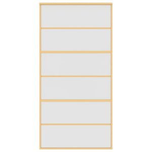 Skjutdörr guld 102,5x205 cm frostat ESG-glas och aluminium