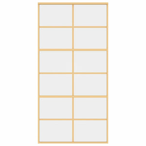 Skjutdörr guld 102,5x205 cm klart ESG-glas och aluminium