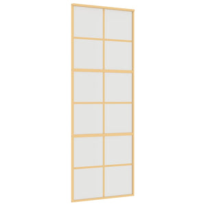 Skjutdörr guld 76x205 cm frostat ESG-glas och aluminium
