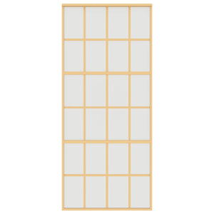 Skjutdörr guld 90x205 cm frostat ESG-glas och aluminium