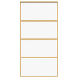 Skjutdörr guld 102,5x205 cm klart ESG-glas och aluminium