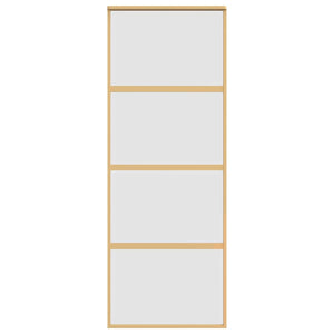 Skjutdörr guld 76x205 cm frostat ESG-glas och aluminium