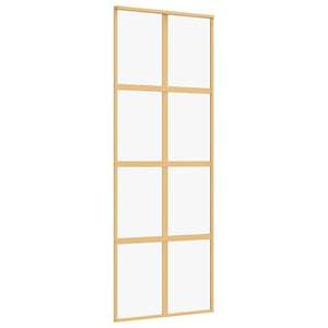 Skjutdörr guld 76x205 cm klart ESG-glas och aluminium