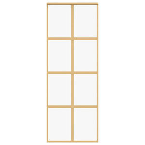 Skjutdörr guld 76x205 cm klart ESG-glas och aluminium