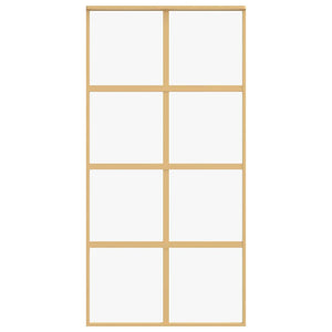 Skjutdörr guld 102,5x205 cm klart ESG-glas och aluminium