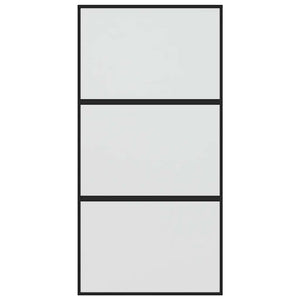 Skjutdörr svart 102,5x205 cm härdat glas och aluminium