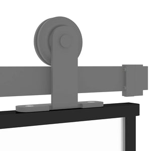 Skjutdörr svart 102,5x205 cm härdat glas och aluminium