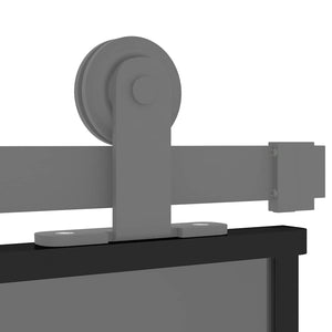 Skjutdörr svart 102,5x205 cm härdat glas och aluminium