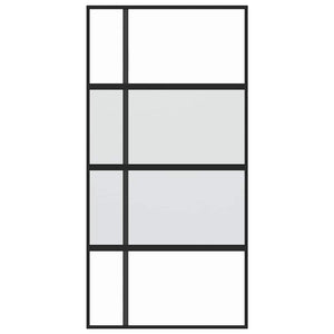Skjutdörr svart 102,5x205 cm härdat glas och aluminium