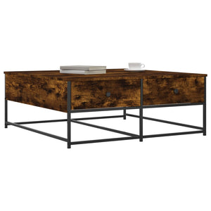 Soffbord rökfärgad ek 100x99x40 cm konstruerat trä