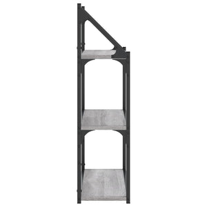 Vägghylla 3 hyllor grå sonoma 60x21x78,5 cm konstruerat trä