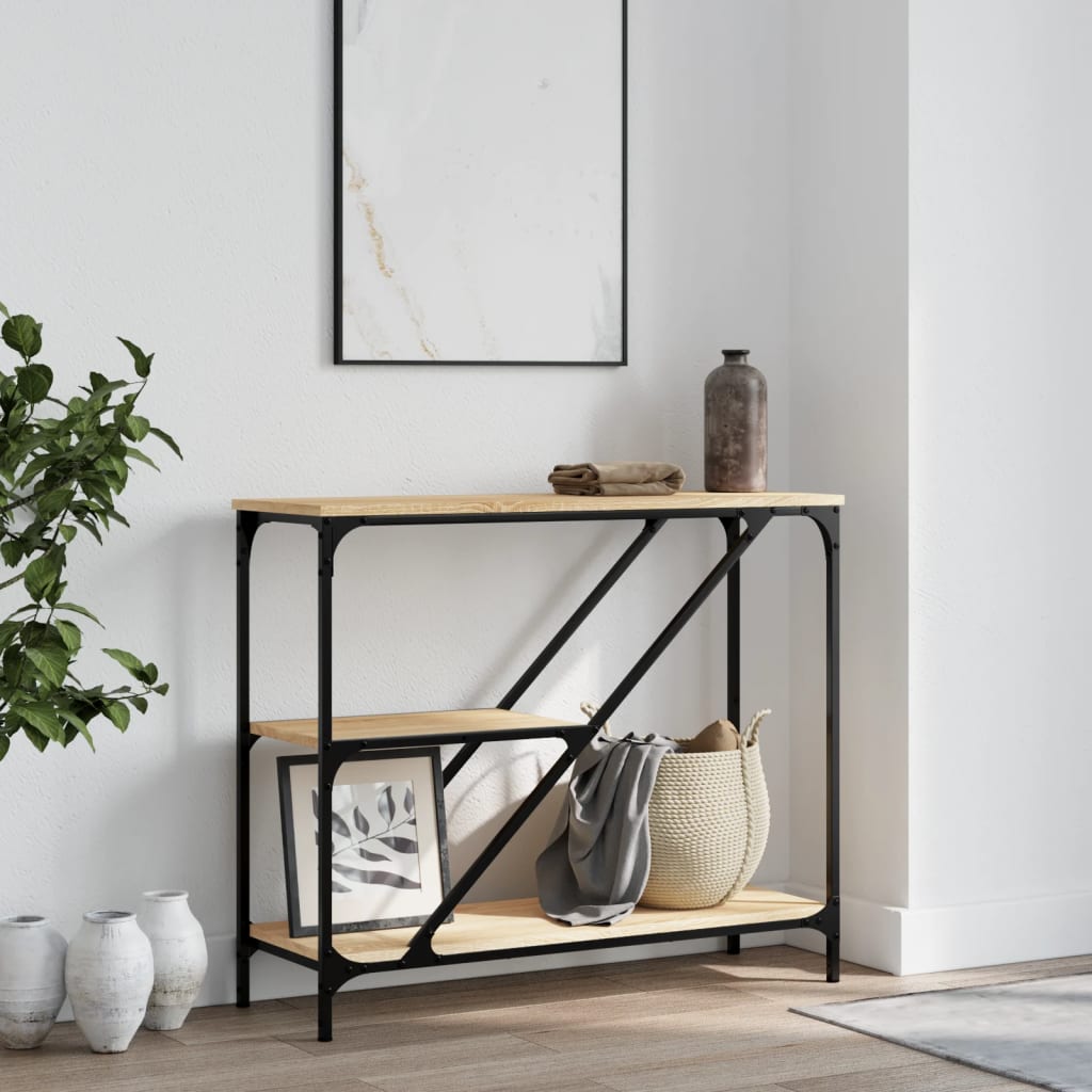 Avlastningsbord sonoma ek 88,5x30x75 cm konstruerat trä