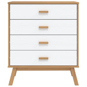 Byrå OLDEN vit och brun massiv furu