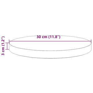 Bordsskiva vit Ø30x3 cm massiv furu
