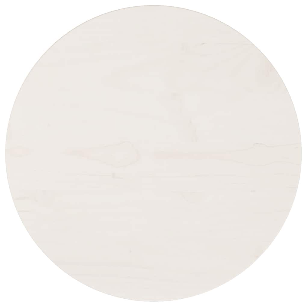 Bordsskiva rund vit Ø40x3 cm massiv furu