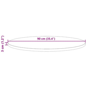 Bordsskiva rund Ø90x3 cm massiv furu