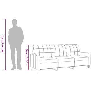 3-sitssoffa cappuccino 180 cm konstläder