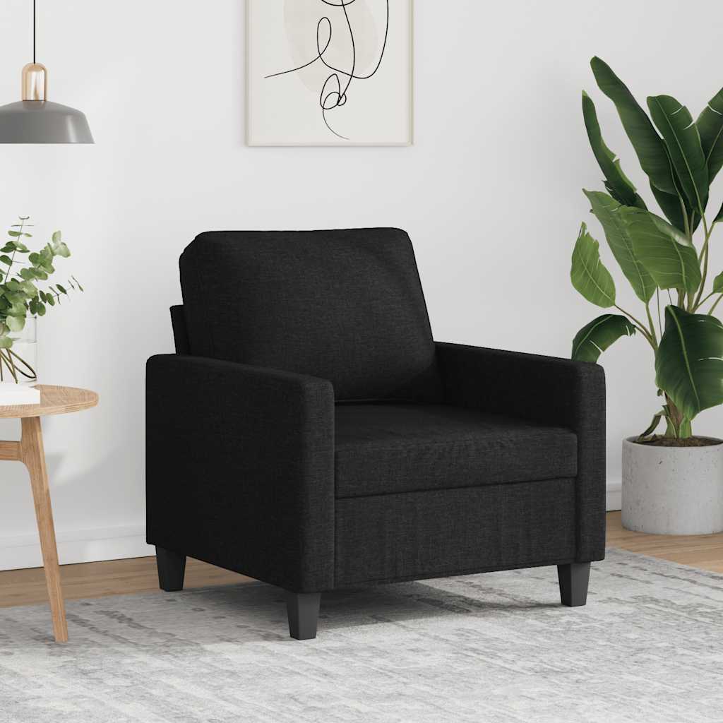 Fåtölj svart 60 cm tyg
