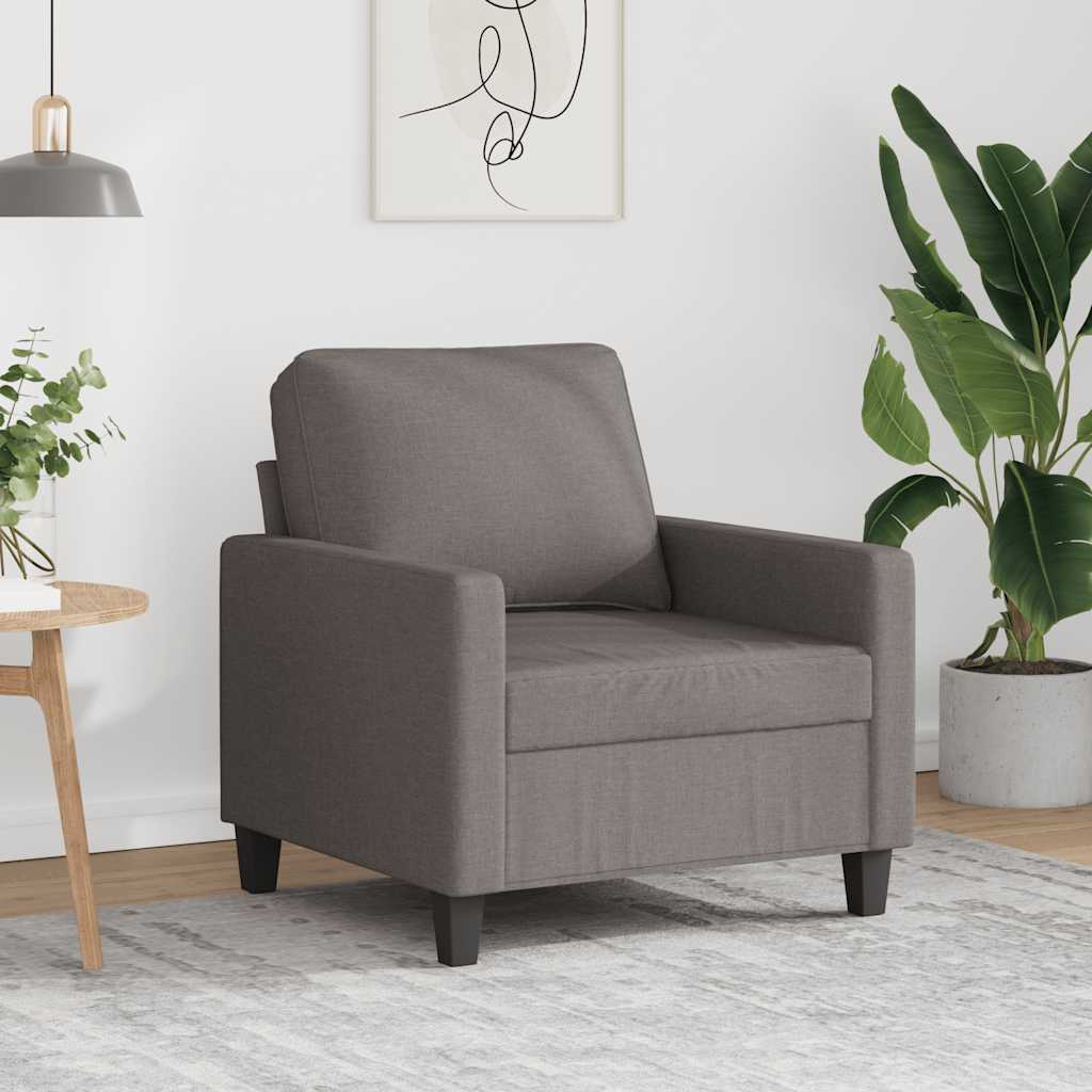 Fåtölj taupe 60 cm tyg
