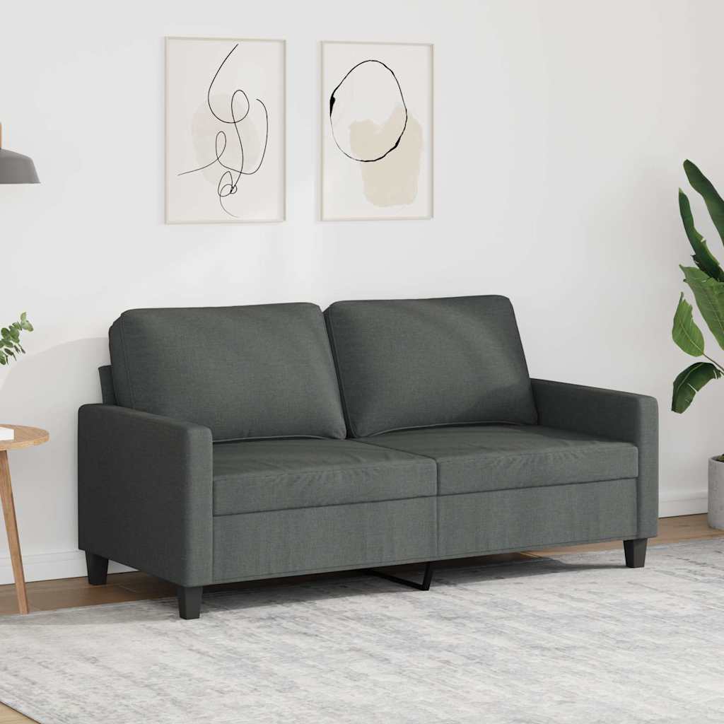 Soffa 2-sits mörkgrå 140 cm tyg