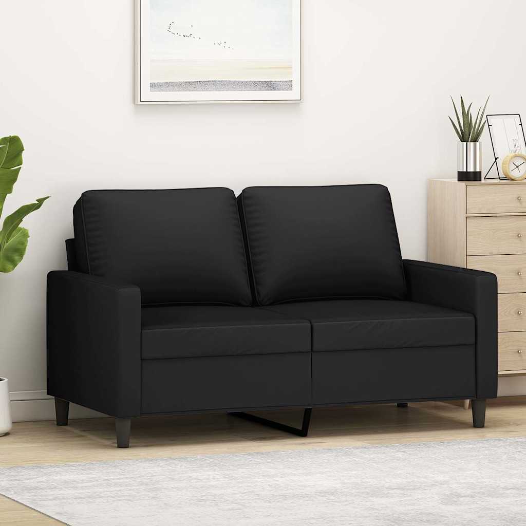 2-sitssoffa ljusgrå Svart 120 cm sammet