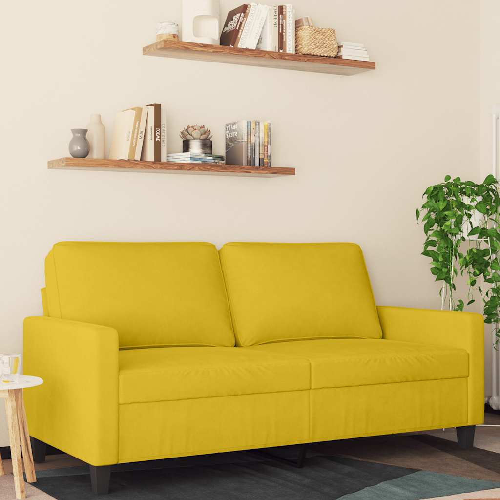 2-sitssoffa gul 140 cm sammet