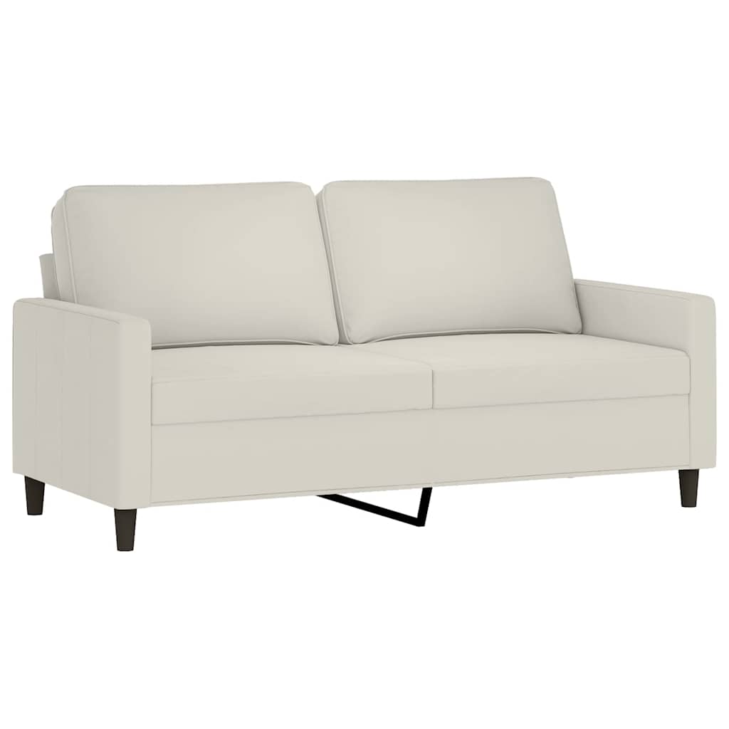 Soffa 2-sits gräddvit 140 cm sammet