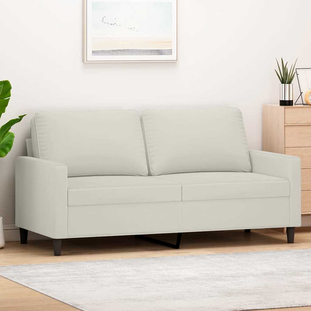 Soffa 2-sits gräddvit 140 cm sammet