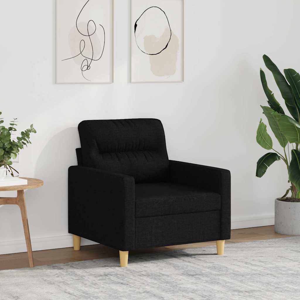 Fåtölj svart 60 cm tyg