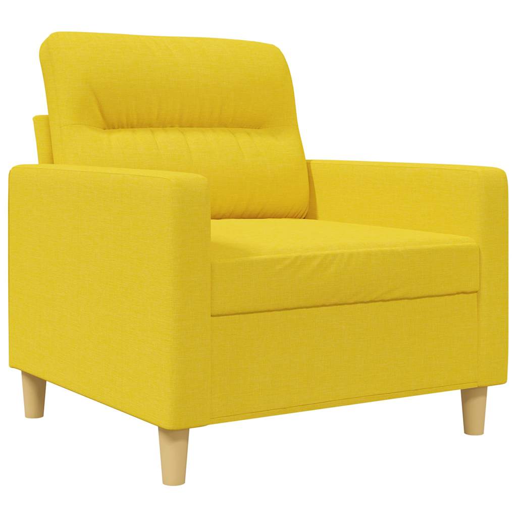 Fåtölj ljusgul 60 cm tyg