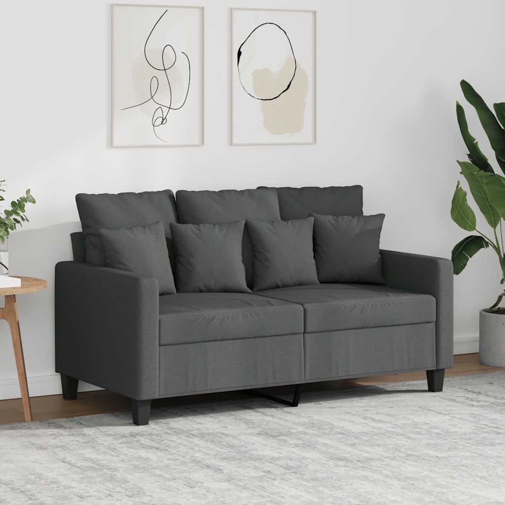 Soffa 2-sits mörkgrå 120 cm tyg