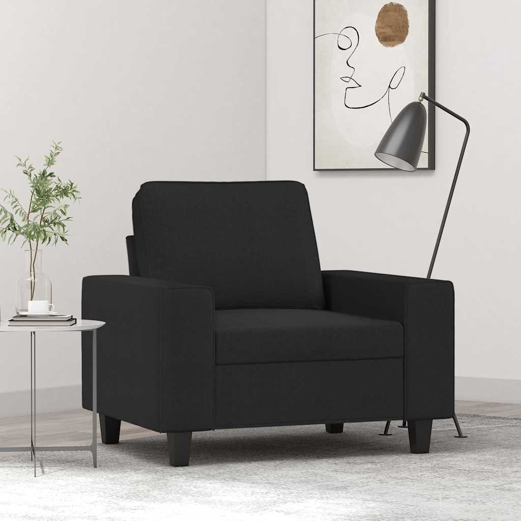 Fåtölj svart 60 cm tyg