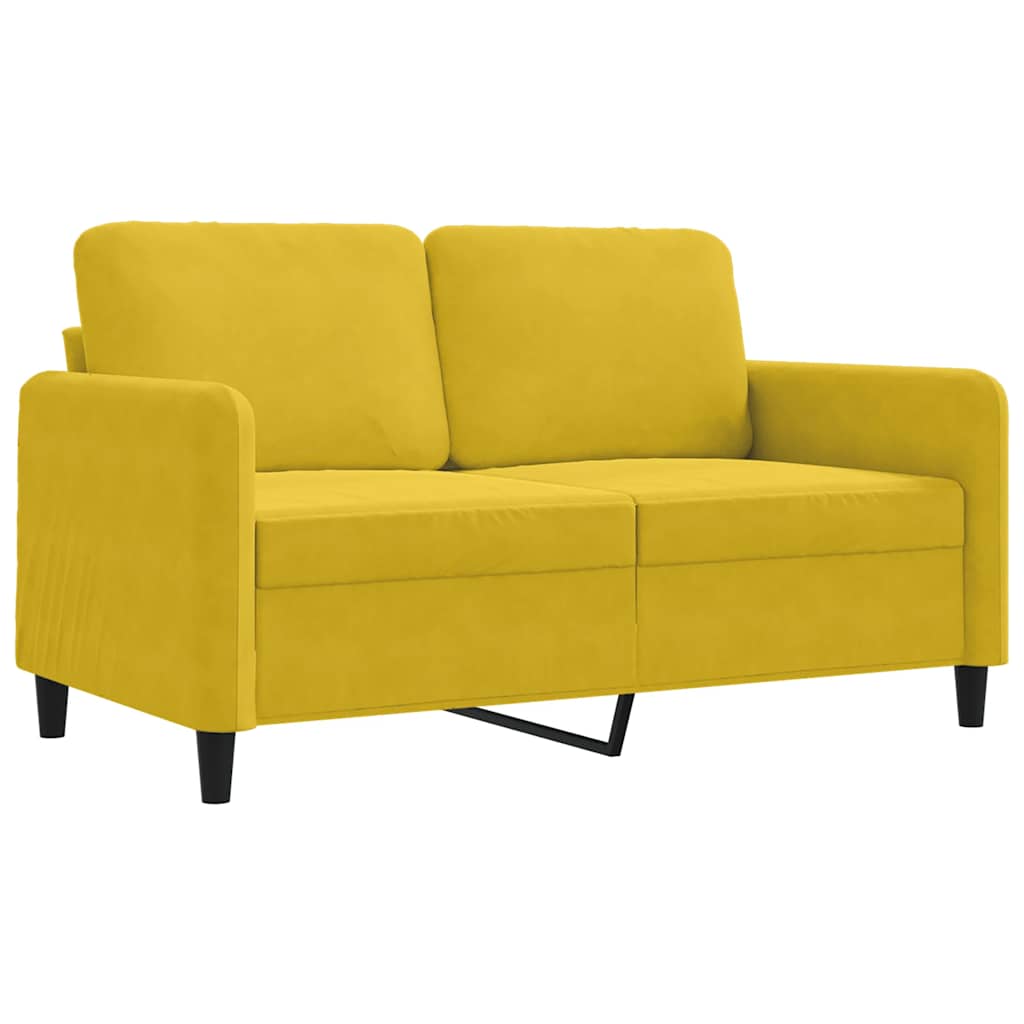 2-sitssoffa gul 120 cm sammet