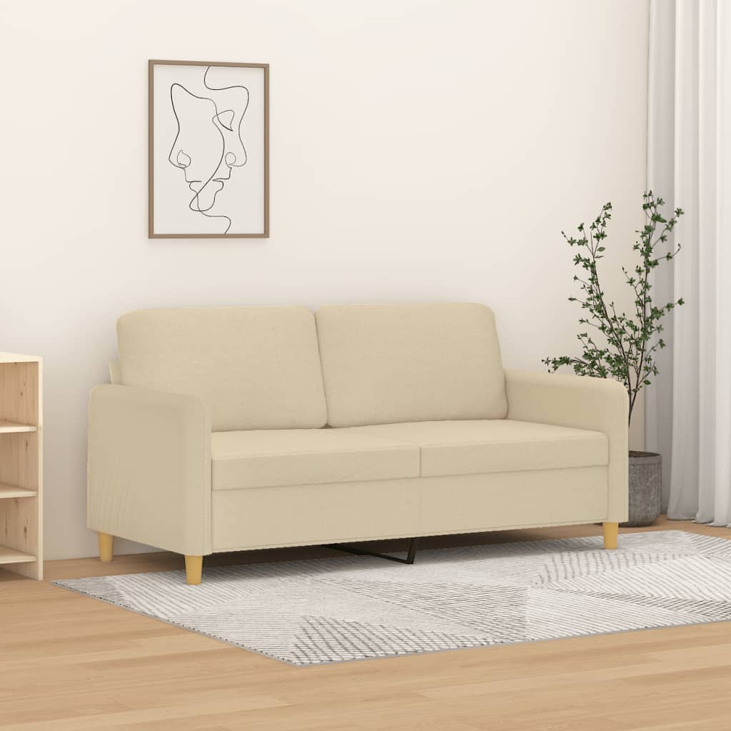 2-sitssoffa gräddvit 140 cm tyg