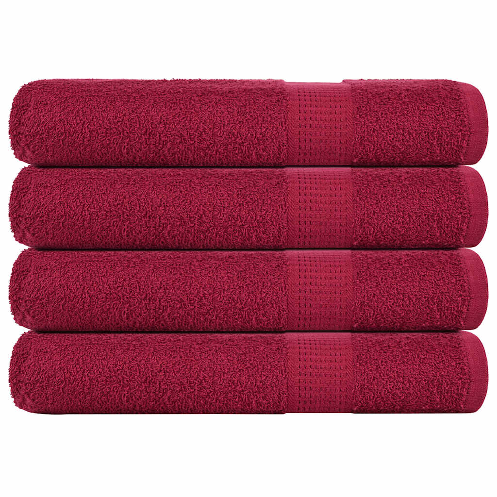 Bastuhanddukar FROGN 4 st vinröd 80x200 cm 360 gsm