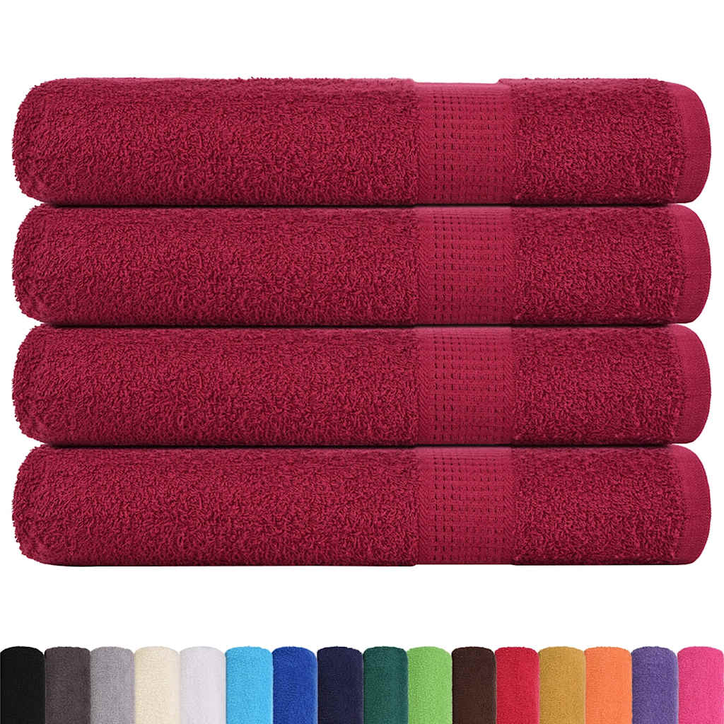 Bastuhanddukar FROGN 4 st vinröd 80x200 cm 360 gsm