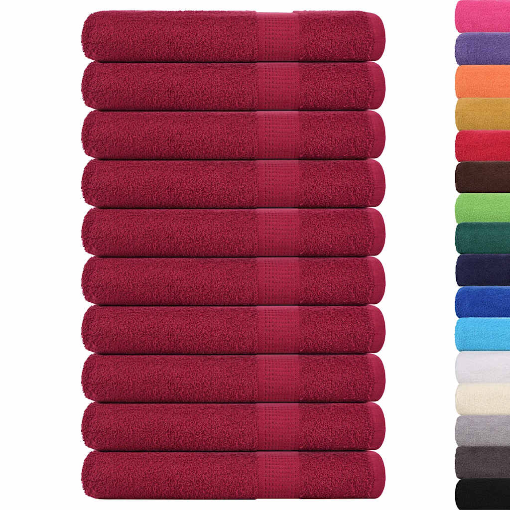Bastuhanddukar FROGN 10 st vinröd 80x200 cm 360 gsm
