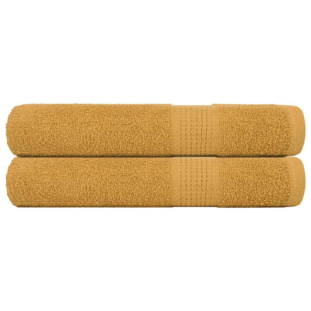 Bastuhanddukar FROGN 2 st guld 80x200 cm 360 gsm