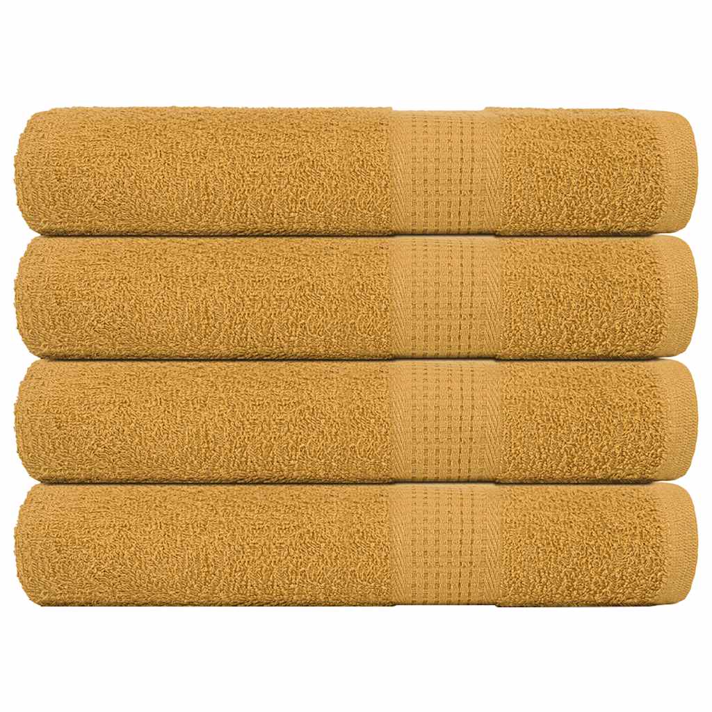 Bastuhanddukar FROGN 4 st guld 80x200 cm 360 gsm