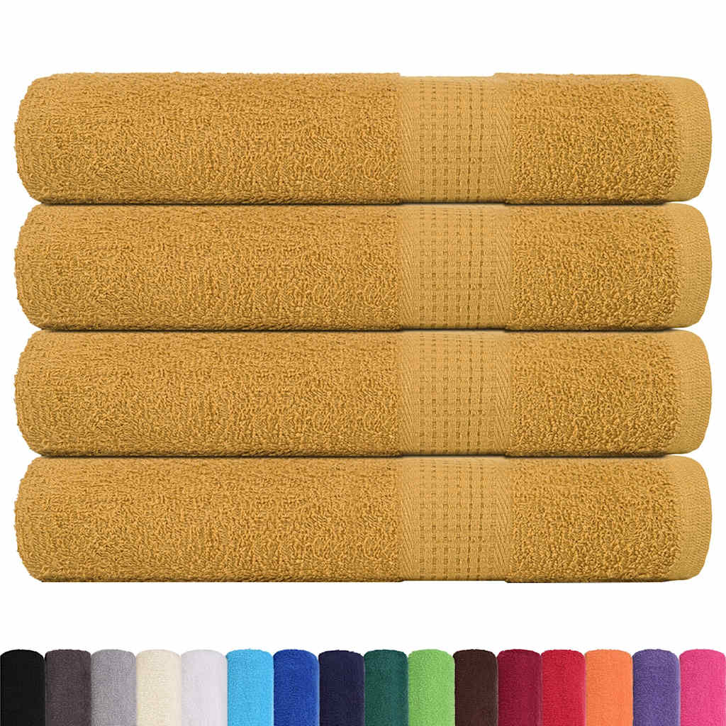 Bastuhanddukar FROGN 4 st guld 80x200 cm 360 gsm
