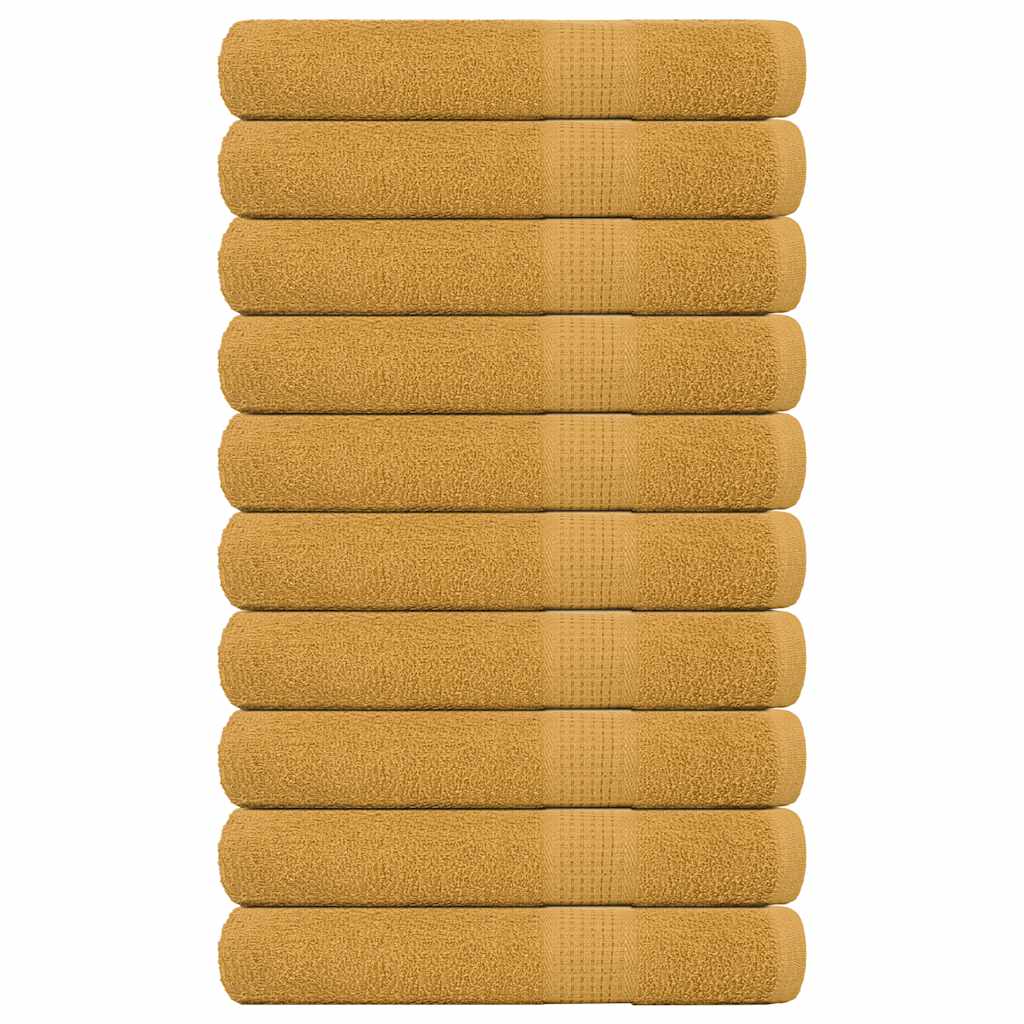 Bastuhanddukar FROGN 10 st guld 80x200 cm 360 gsm