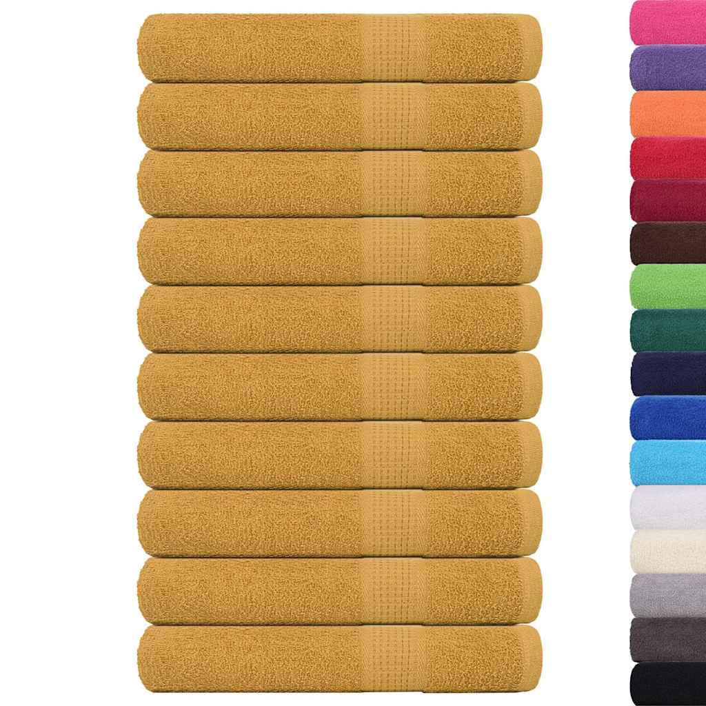 Bastuhanddukar FROGN 10 st guld 80x200 cm 360 gsm