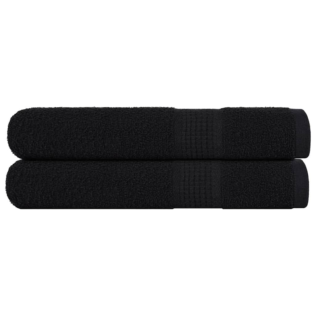 Bastuhanddukar FROGN 2 st svart 80x200 cm 360 gsm